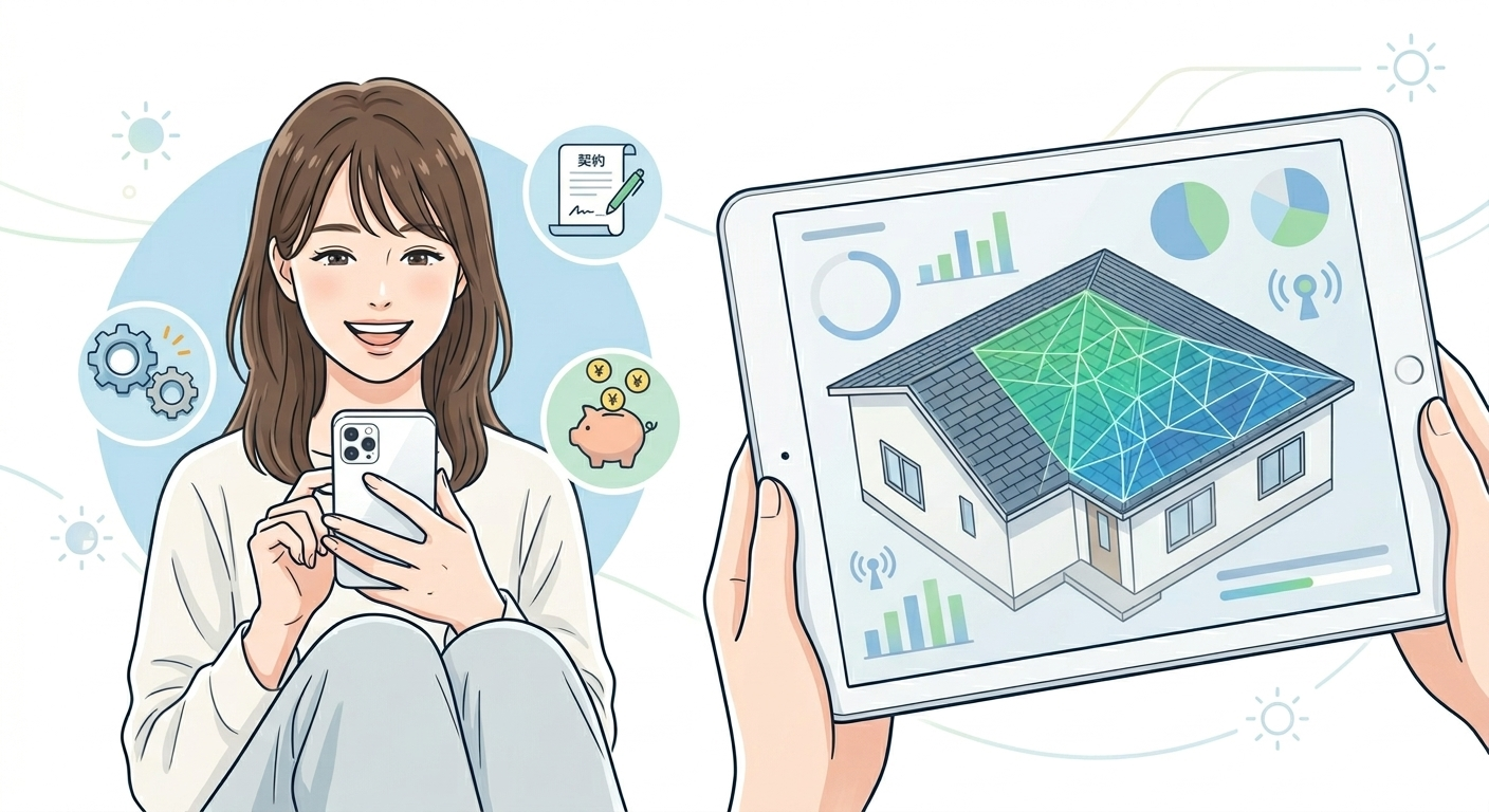 太陽光発電と蓄電池の直販価格をAI診断するエネコスAI